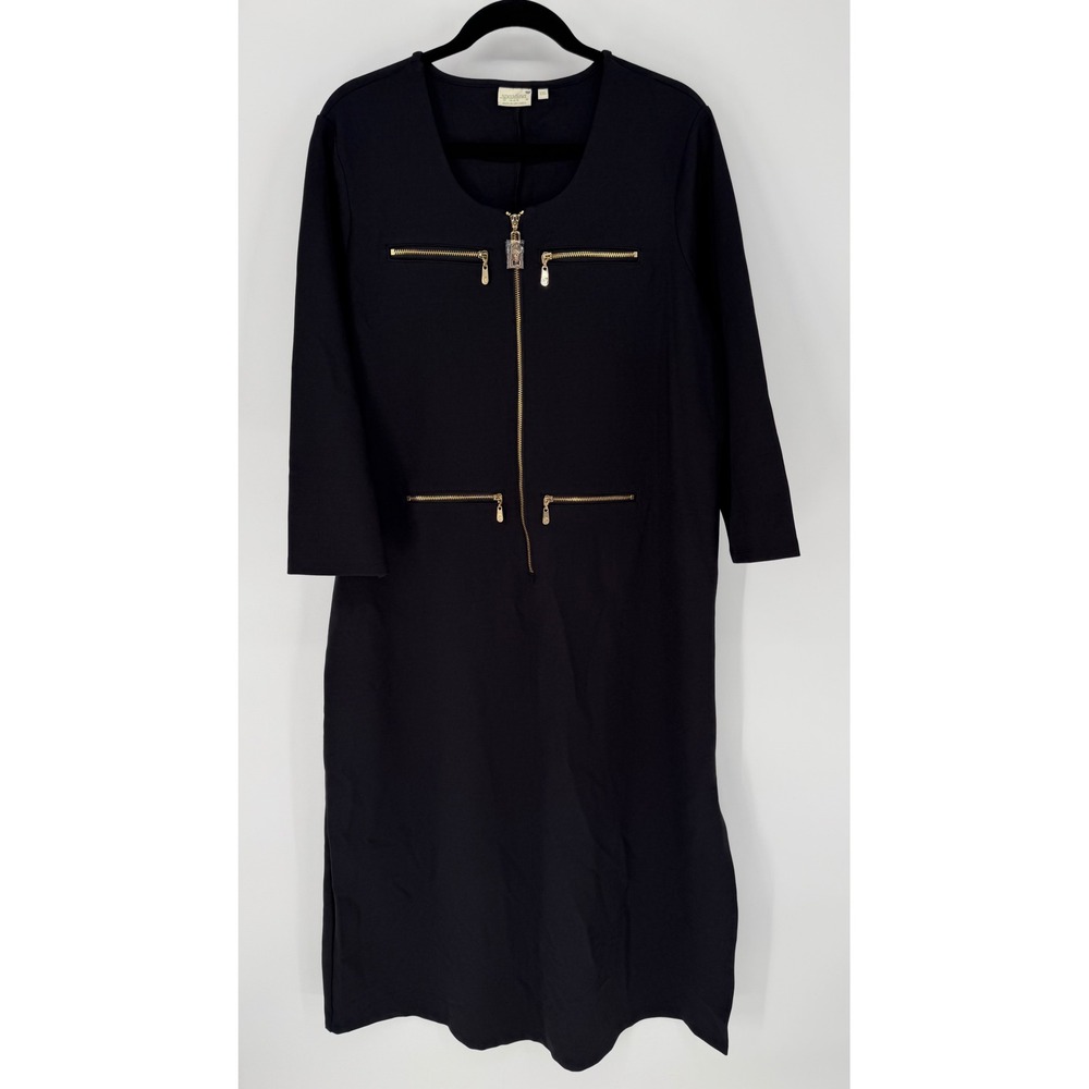 SPARTINA 449 SKYLAR PONTE DRESS XXL NWT BLACK MODERN MINIMALIST CHIC CLASSIC